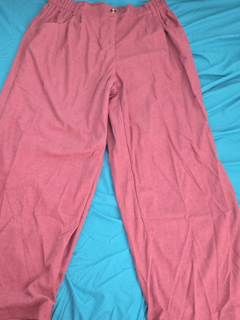 Wide Leg Dusty Pink Corduroy Pants